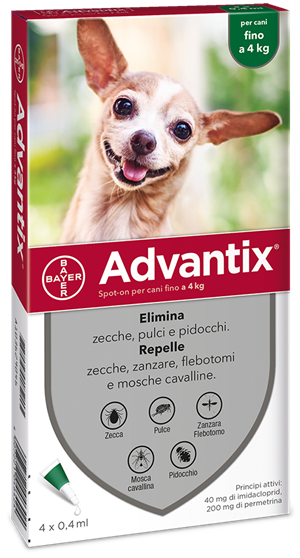 ADVANTIX SPOT ON 4 PIPETTE 0,4ML 4KG